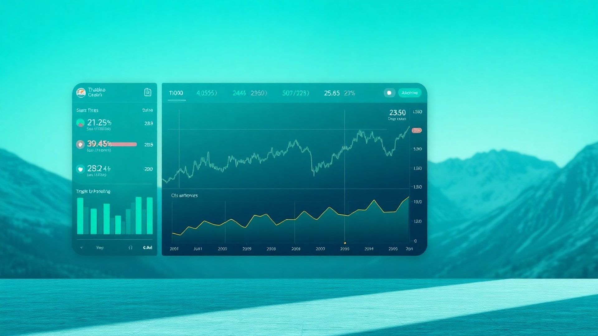 Živi trading terminal Skupine Krajnc s tržnimi podatki v teal-modrem vmesniku
