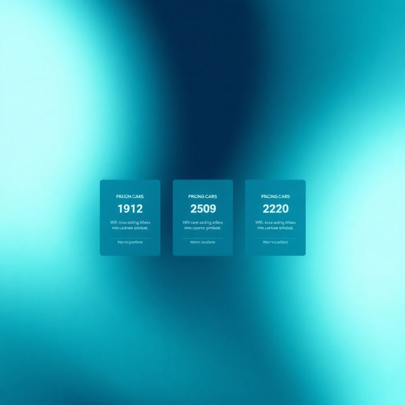 Trije silhuetni cenovni paketi na abstraktnem teal-modrem ozadju